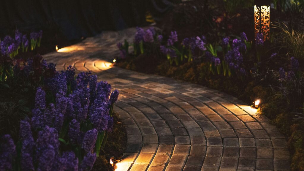 landscape lighting installation